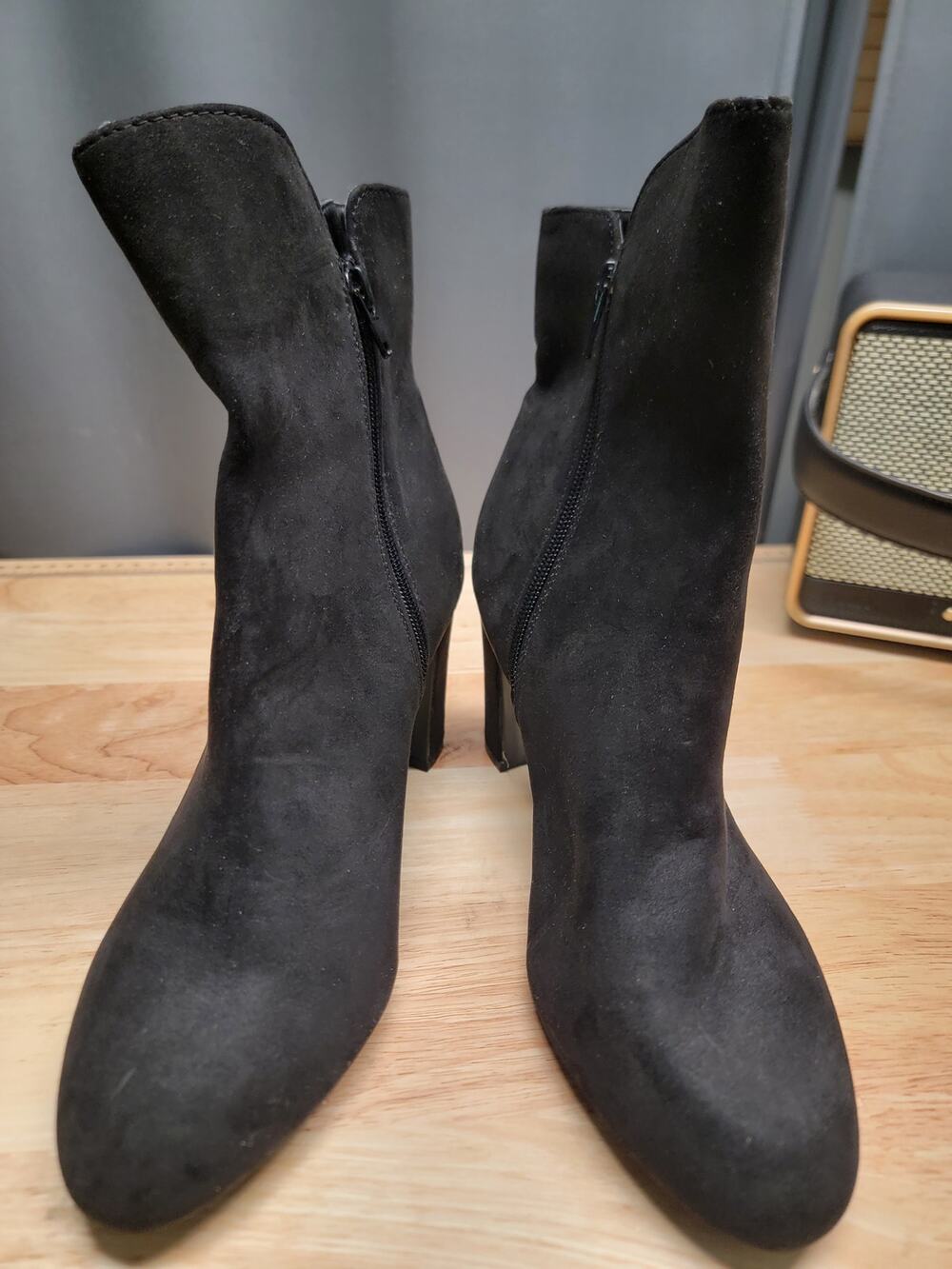 Charter Club Matildaa Dress Bootie Women's 8M Black Suede Side Zip Round Toe